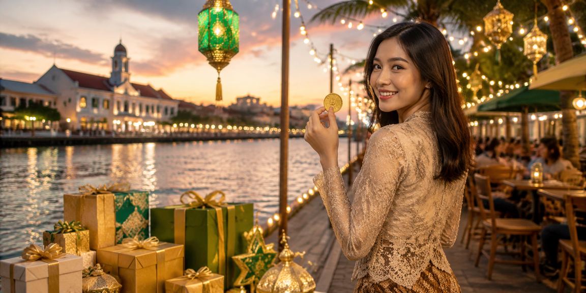 Suasana kafe Vietnam dengan aktivitas taruhan kasino yang ramai dan modern