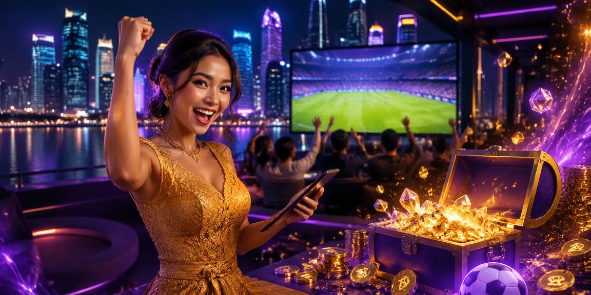 Suasana kasino neon malam hari yang meriah dan mengundang untuk bergabung